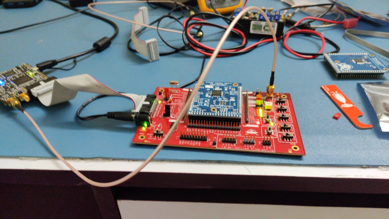 Connected evaluation boards on the NAVFRAN engineering bench